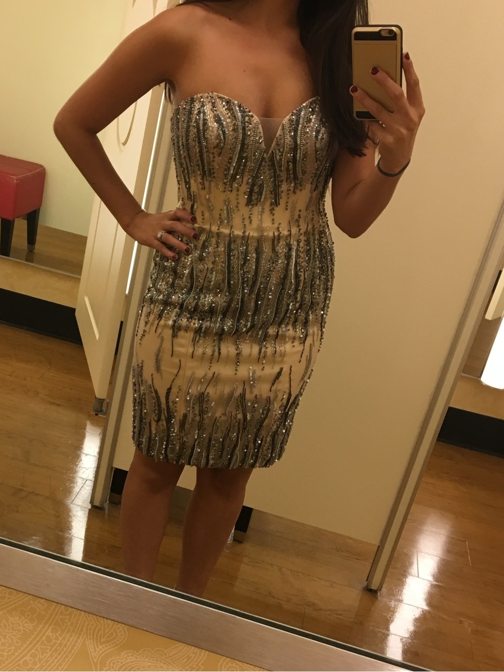 Terani Couture Strapless cocktail short Dress in Black and Cream size 6 C3687 - Picture 10 of 11